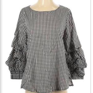 Sanctuary black and white check blouse